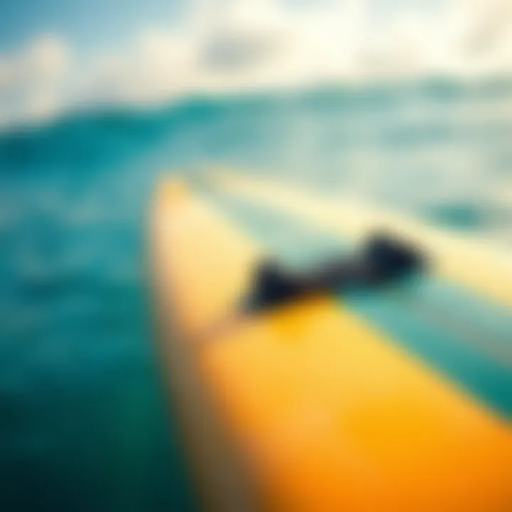 Durable surfboard bungee strap on a surfboard