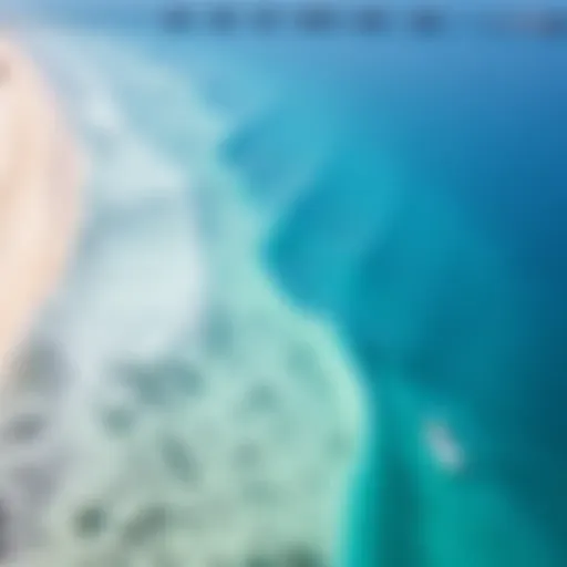 Aerial View of Maldivian Surf Break A breathtaking aerial view of a pristine Maldivian surf break