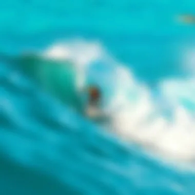 Surfer Riding a Perfect Wave Surfer riding a perfect wave in clear turquoise waters