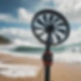 Anemometer measuring wind speed at a surf spot