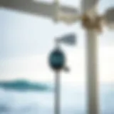 Anemometer in Action Anemometer measuring wind speed at a surf spot