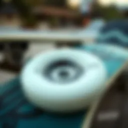 Close-up of skateboard wheels showcasing different durometer ratings