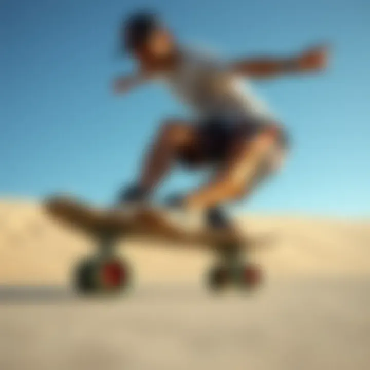 Skateboarder performing tricks on various durometer wheels