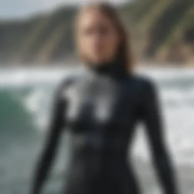 Surfer in well-fitted wetsuit