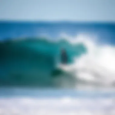 Optimal Surfboard Volume in Action A surfer riding a wave with a well-sized surfboard