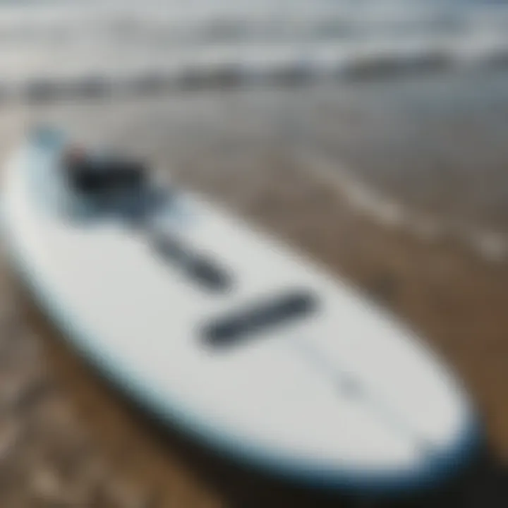 Detail of electric surfboard technology and components