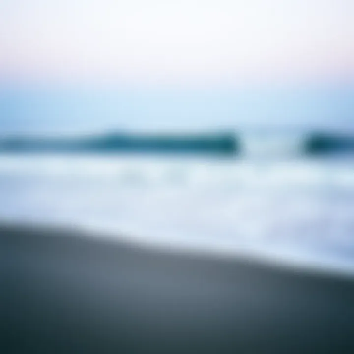 Tidal patterns and waves on a sandy beach