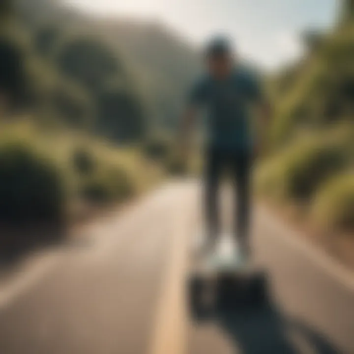 Rider enjoying a smooth ride on an electric longboard along a scenic trail