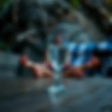 A person meditating with a glass of water