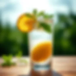 Refreshing glass of water with lemon and mint