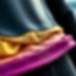 Detailed view of wetsuit material showcasing insulation layers