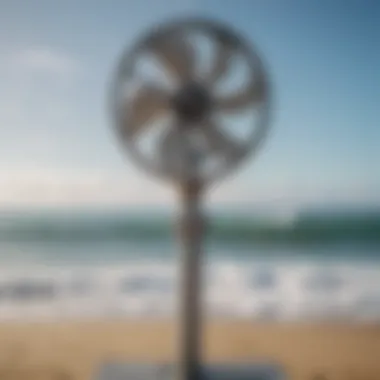 Anemometer measuring wind speed at a surf spot