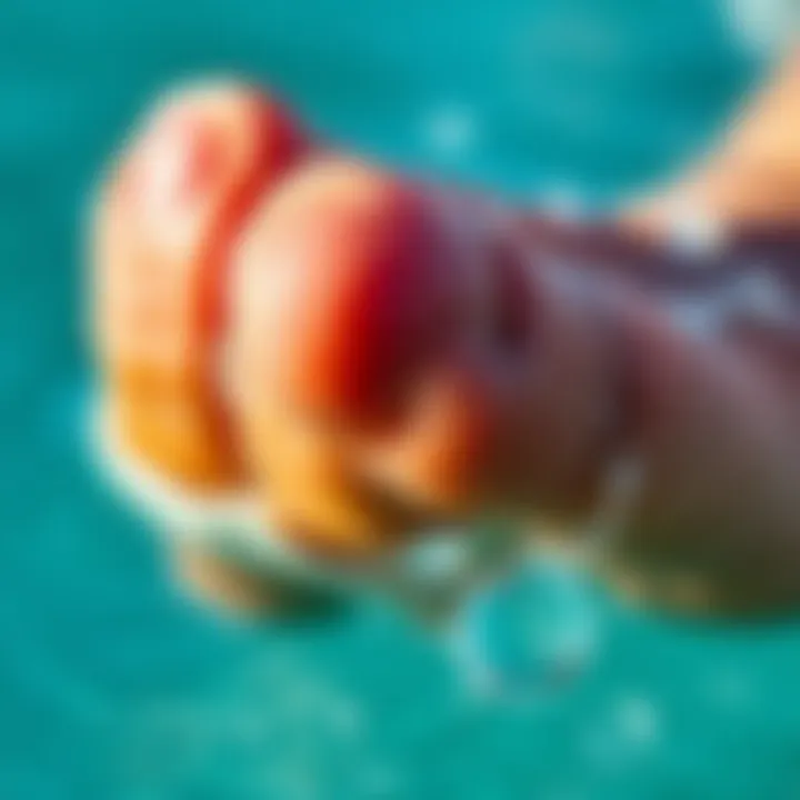 The Effect of Water on Skin Texture Close-up view of wrinkled fingertips after soaking in water