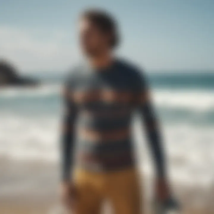 An assortment of vintage surf clothing showcasing unique patterns and styles