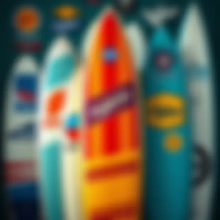A collage of vintage surfboard logos highlighting design evolution