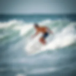 A surfer riding a wave at Waco Surf Park