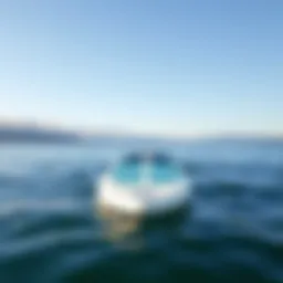 A sleek paddle board gliding across calm waters