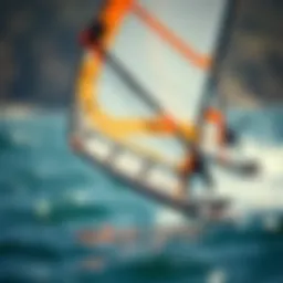 Windsurf foil close-up showcasing its aerodynamic design