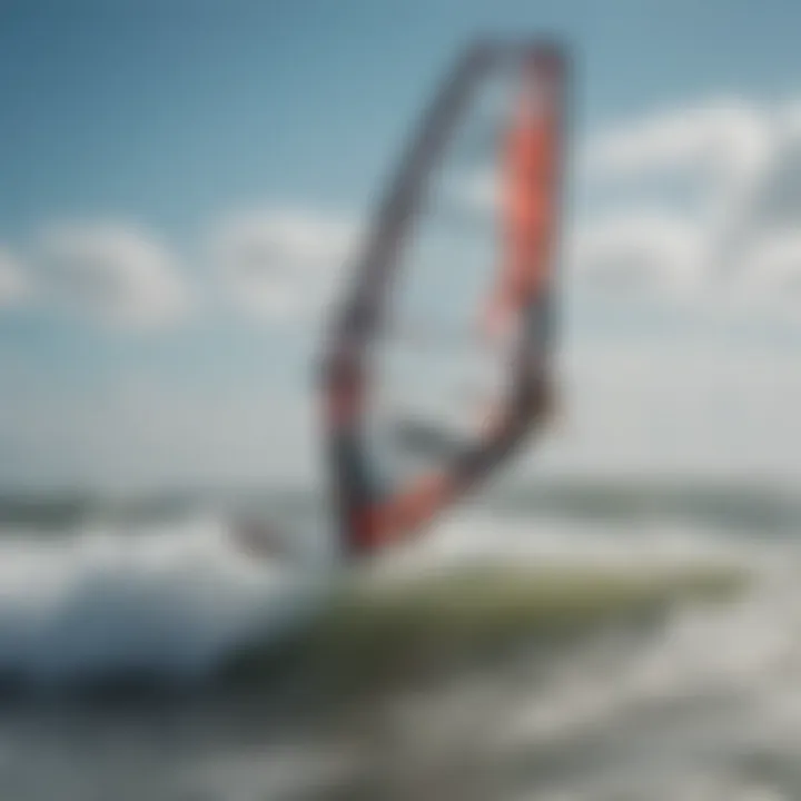 Windsurfer gliding over the ocean waves at Myrtle Beach